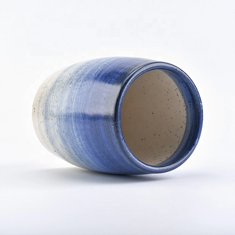 Wholesale Speckled Blue Ceramic Candle Holder Home Decoration