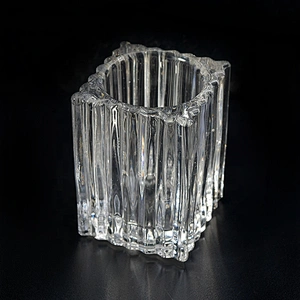 Square Glass Candle jar tealight candle Holder home Decor supply
