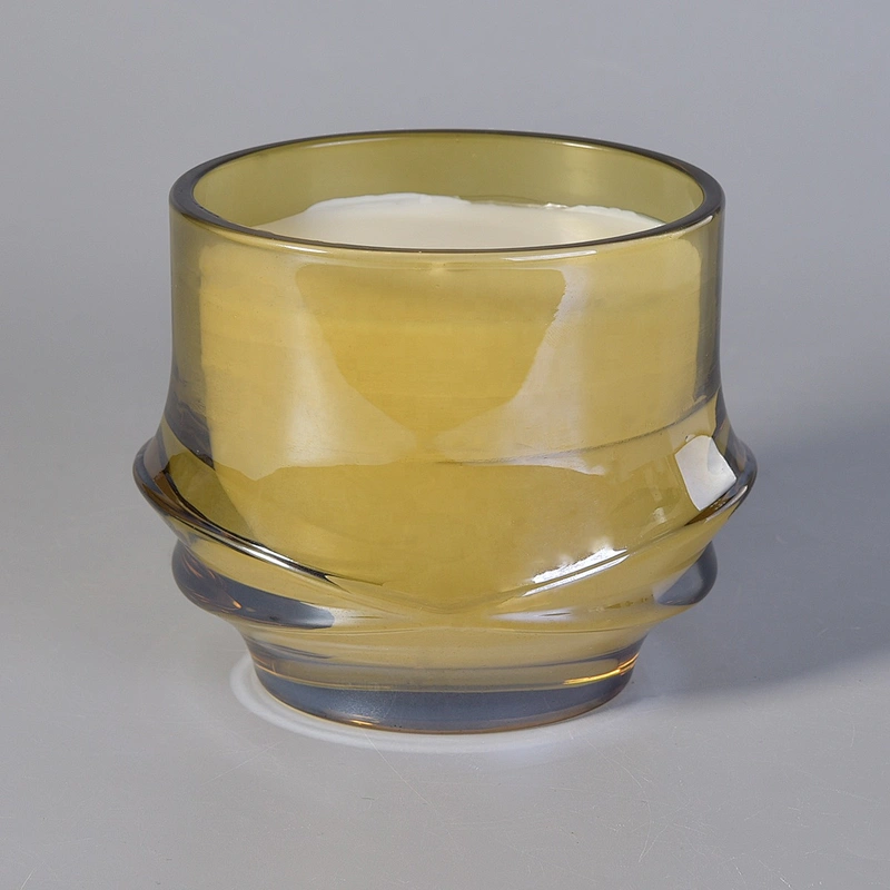 10oz 12oz 14oz Sunny new design gold empty glass candle jar holders