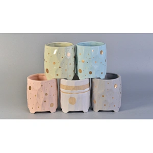 China scented pink ceramic containers for candles home decor
