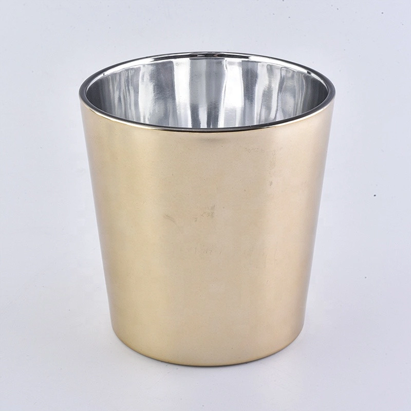 V shaped glass candle vessels decorative glass candle jar 670 ml