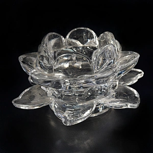 Crystal flower-shaped scented jars for candle embossed glass candle vessel home decoration