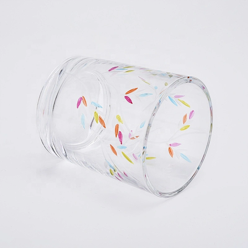 Wholesales 10oz Decal Glass Candle Holders for Soy Wax Home Decor