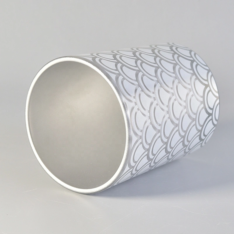 Hot selling silver custom finish cylinder candle glass holders