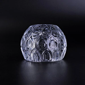 Crystal glass heart bubble tealight candle votive holders wholesale