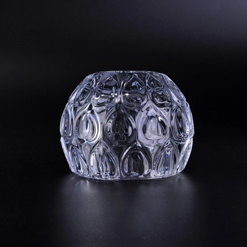 Crystal glass heart bubble tealight candle votive holders wholesale