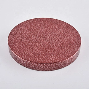 Custom round pink metal lid cover for candle holders