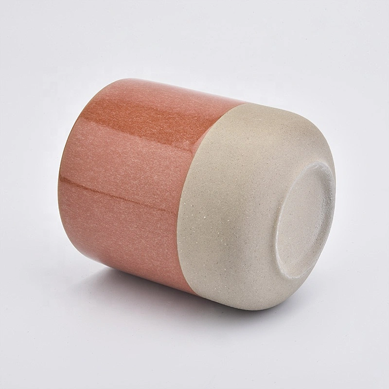 Handmade matte red ceramic candle jar votive scented candle holders wedding decoration factory