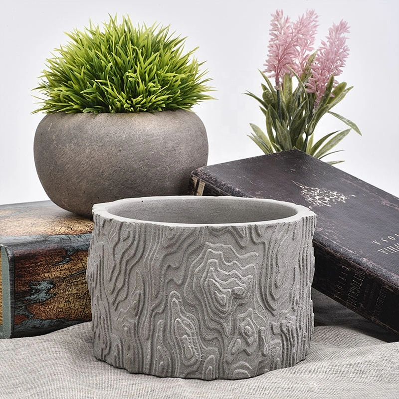 Sunny new design Matte round grey concrete candle holder