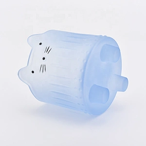 Sunny design Blue customized pig-shape standing glass candle holder