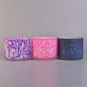 Decorative pink frosted glass votives candle jars wholesale wedding centerpieces