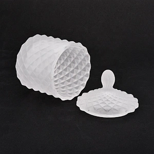 110ml Frosted White Glass Candle Jars with Lids Home Decor Wholesales