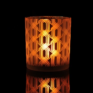 Custom matte electroplated glass candle holder 10oz 20oz
