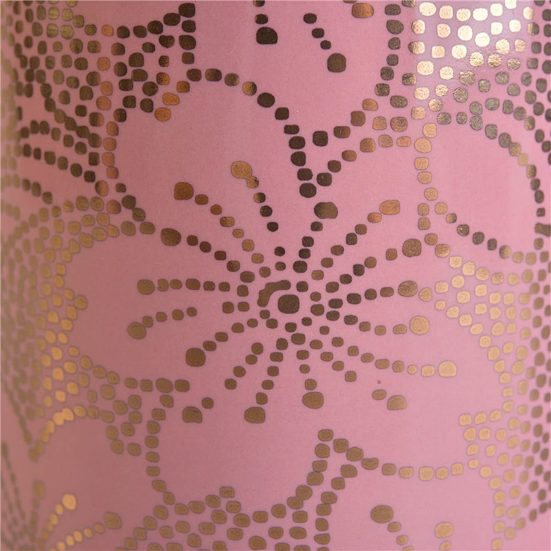Sunny Glassware design pink gold printing jars decorative ceramic candle vessel wholesales