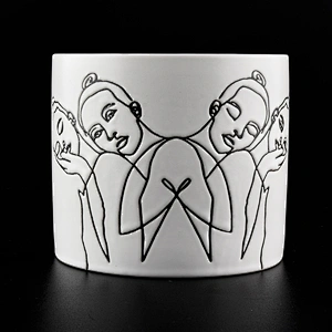 White onyx ceramic Candle holders/candle jar