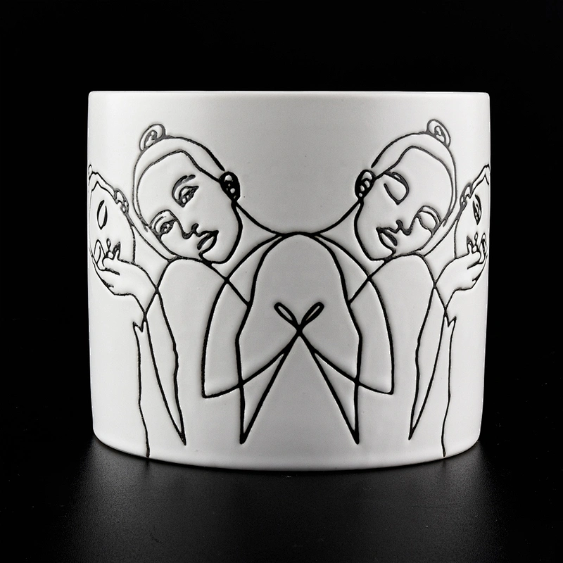White onyx ceramic Candle holders/candle jar