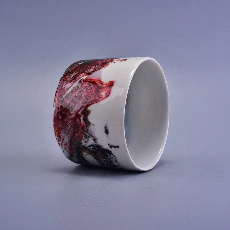 Engraving round ceramic scented candle jar home decor