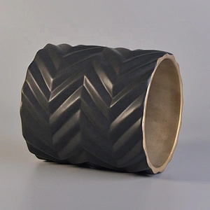 Geo cut cylinder plating ceramic votive candle container customized candle vessel wedding centerpieces supplier