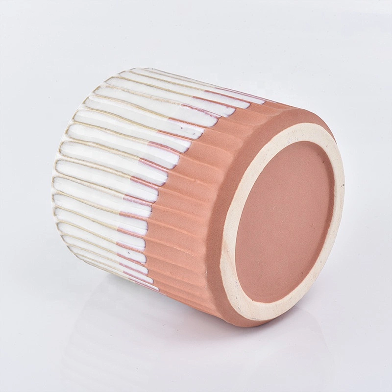 Cylinder Frosted ceramic candle container votive candle vessel wedding centerpieces