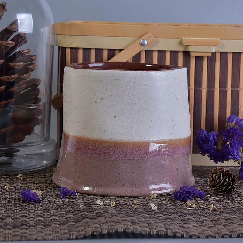 Empty glazed ceramic tealight scented candle holders home decoration in bulk