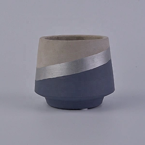 400ml Blue cement candle holders handmade printing candle tin home decoration