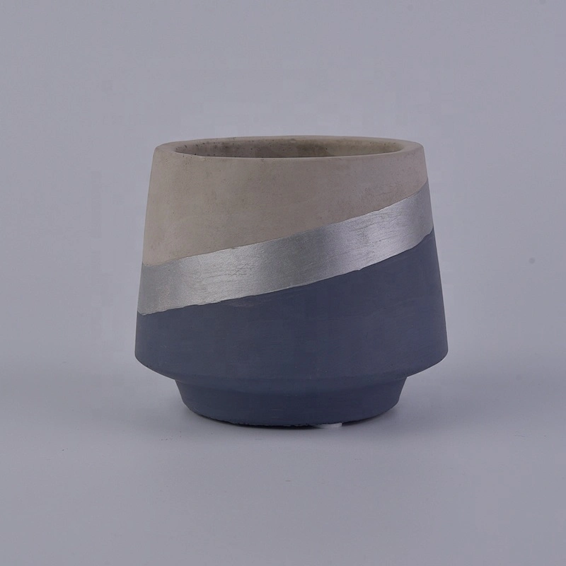 400ml Blue cement candle holders handmade printing candle tin home decoration