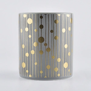 Wholesales unique custom grey porcelain ceramic candle vessel jar