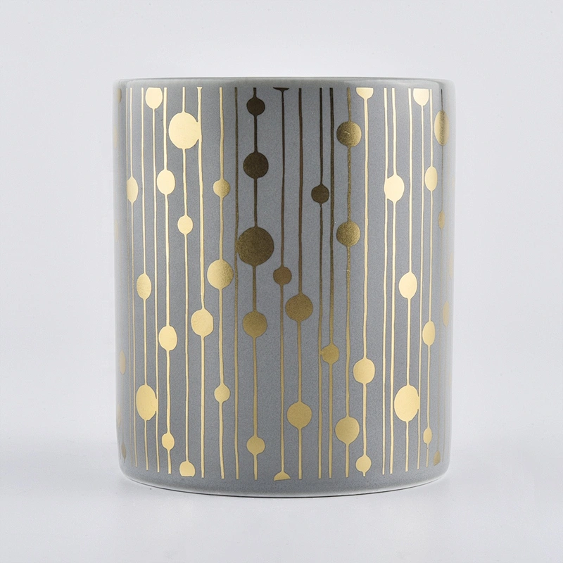 Wholesales unique custom grey porcelain ceramic candle vessel jar