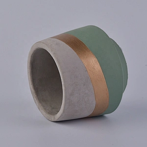 400ml Green round concrete candle holders handmade candle container wedding decoration