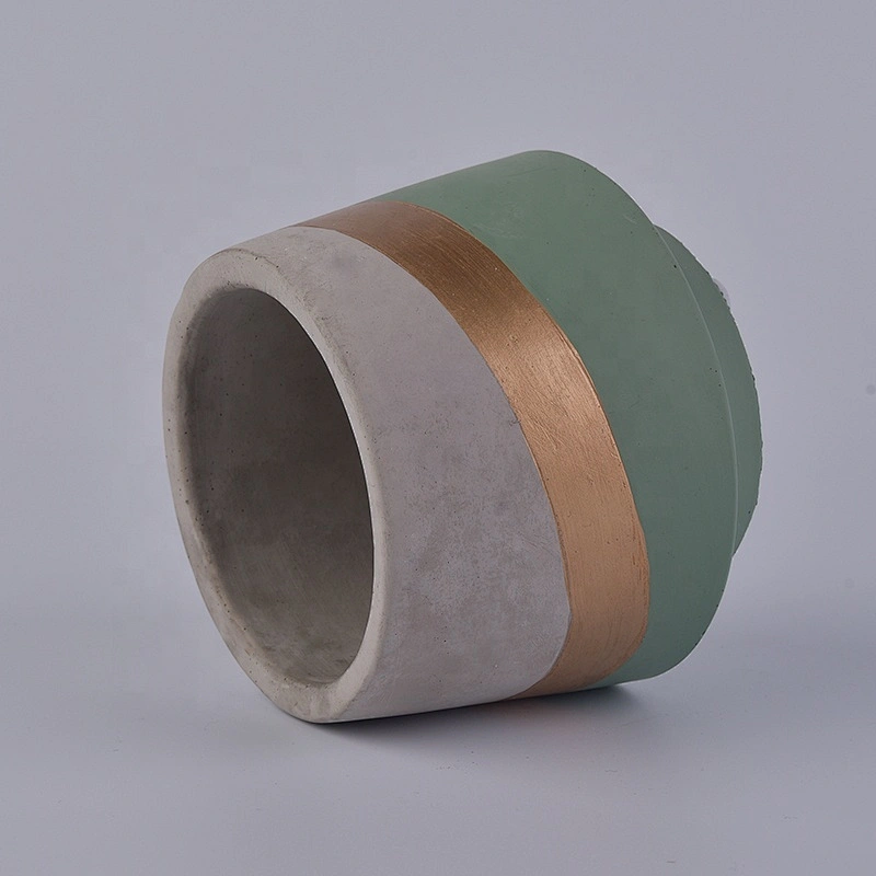 400ml Green round concrete candle holders handmade candle container wedding decoration