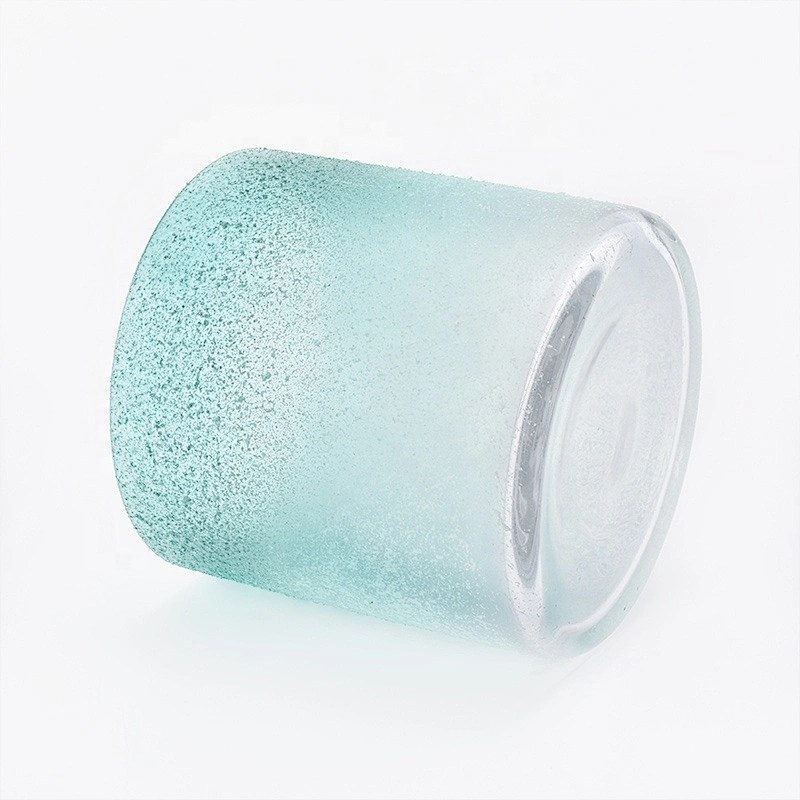 Wholesale Bluish cylinder glass candle  holders  home decoration