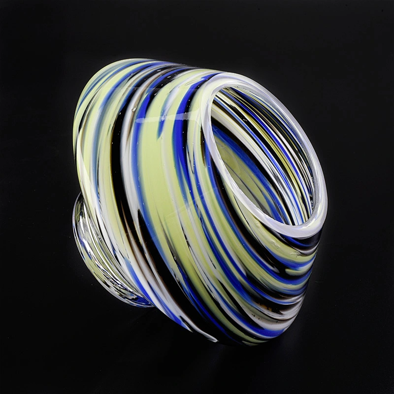 multicolored glossy glass container for candles wholesales