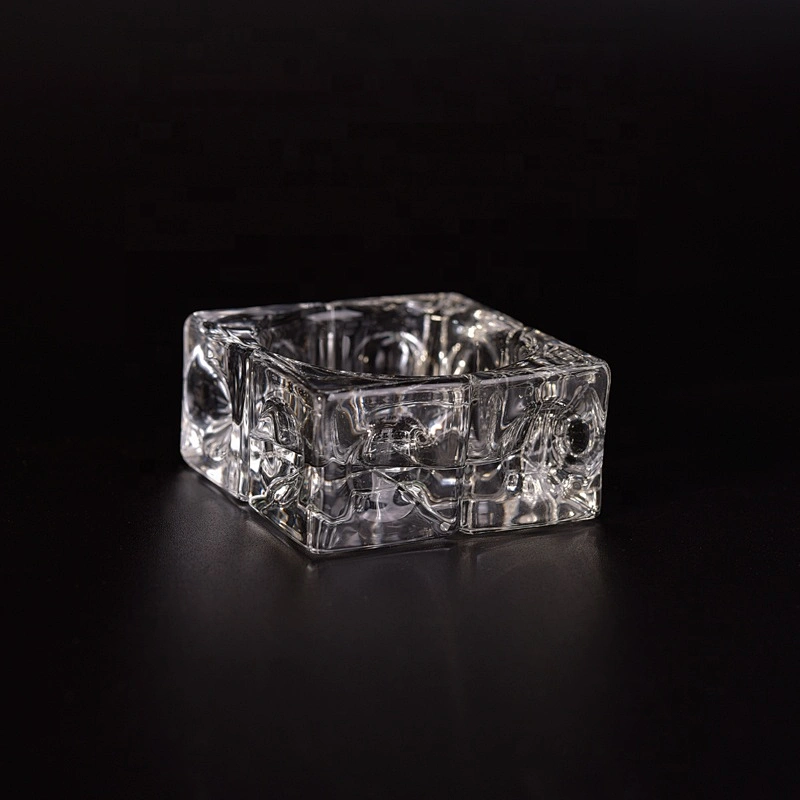 Square clear Glass Candle container tealight candle Holder home Decor