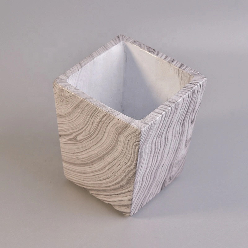 150ml Square concrete candle container Water transfer printing home decor