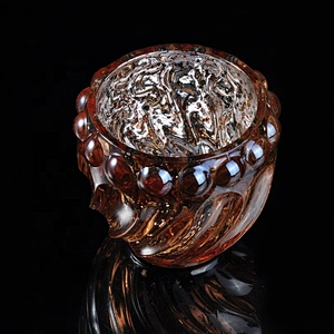 Customized electroplated glass candle vessel home decor