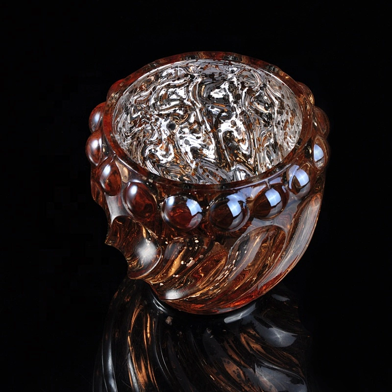 Customized electroplated glass candle vessel home decor