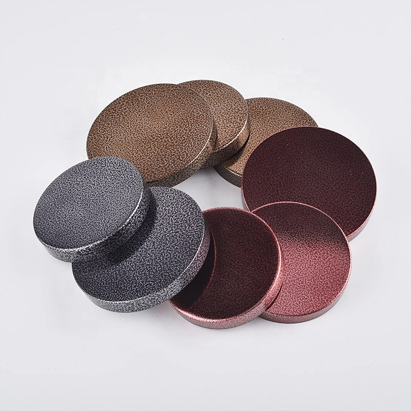 Wholesales round Custom grey metal lid for candle jars