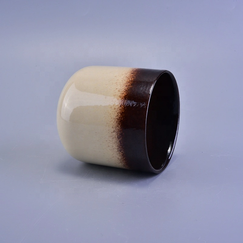 400ml Brown ceramic jar for candle making wholesales
