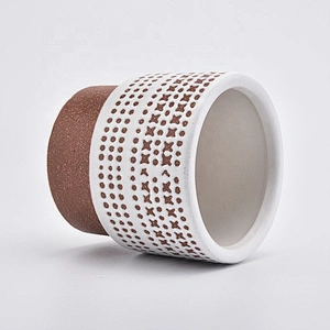 Luxury candle containers ceramic frosted candle holder wedding centerpieces