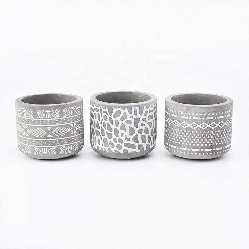 Supply round concrete candle holders handmade home decorative