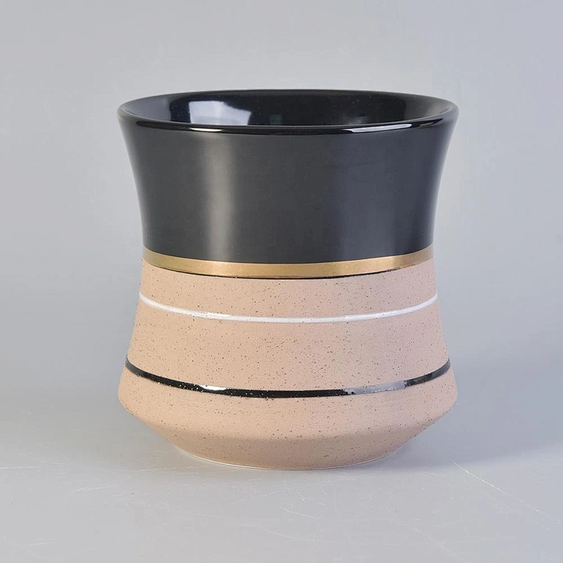 Wholesales Luxury matte black ceramic candle jars 8oz 10oz