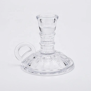 Empty high candlestick glass votive candelabra with base home decoration wholesale