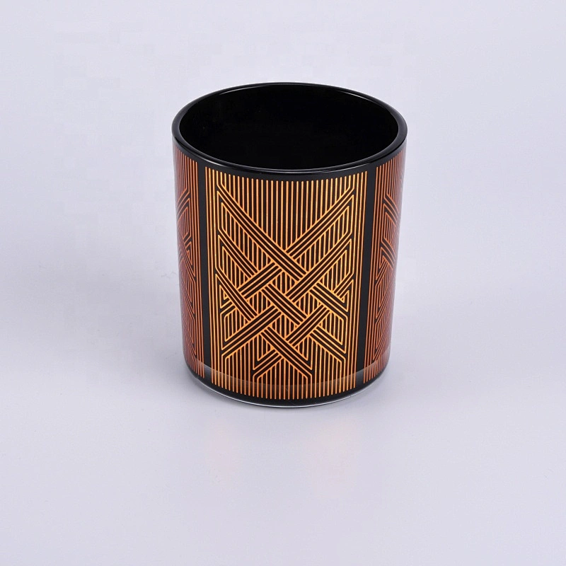 Home decor black custom glass holder for candle making