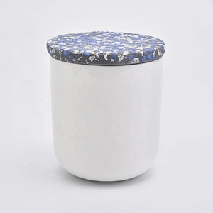 Custom round concrete cement lid cover for candle holder