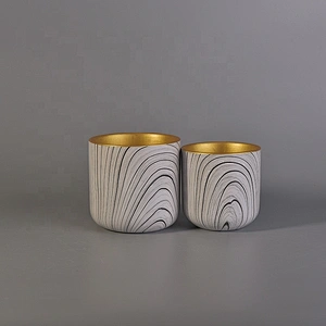 Electroplating cylinder ceramic candle holder for home decor