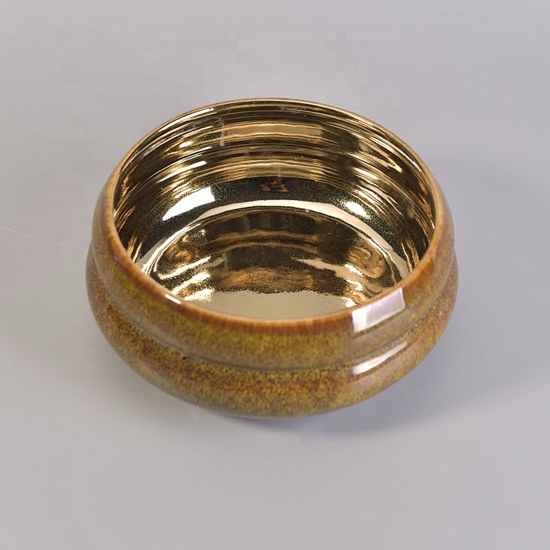 10oz 20oz Customized chinese gold candle ceramic jar