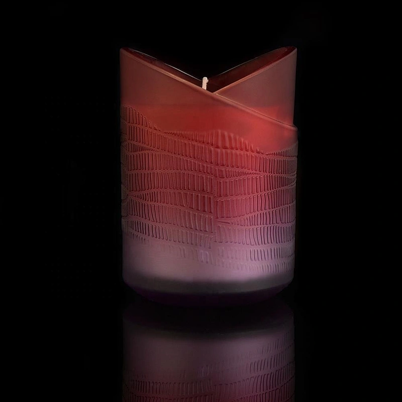 Luxury Colorful Heart Design Glass Candle Jars
