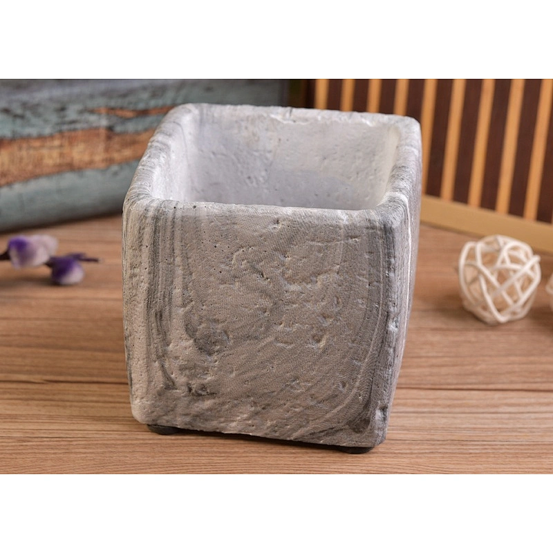 Square mini concrete candle holder for home decor