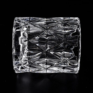 Wholesales tealight geometric crystal Luxury glass candle holder