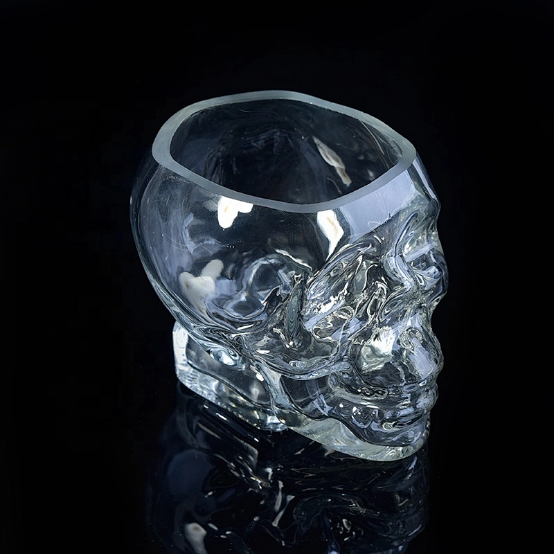 His glass candle holder human head skeleton home decoration wholesale
